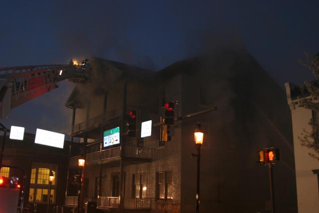 Old Hotel Fire 2 East Main Street on April 3, 2010